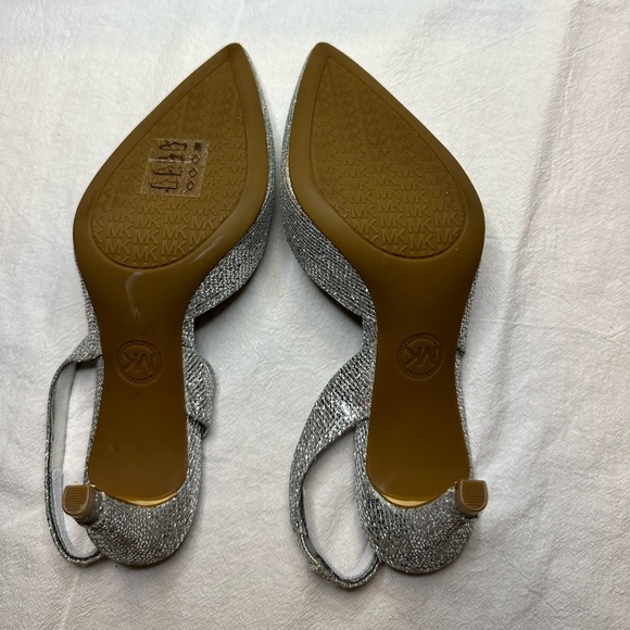 Michael Kors Silver Glitter Slingback Heel - Picture 5 of 6